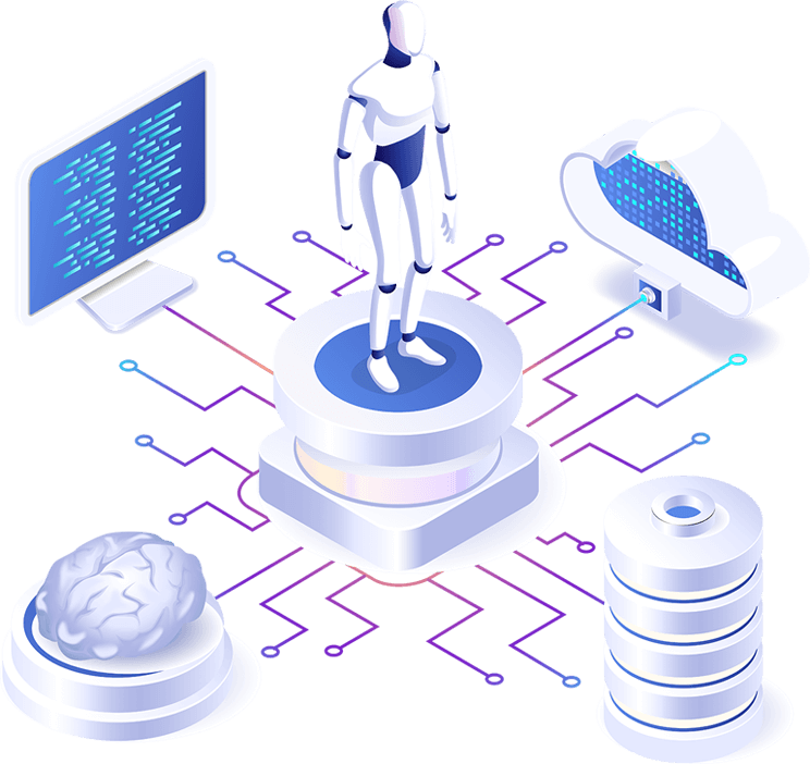 Ilustração representando o Partido da Inteligência Artificial na política portuguesa